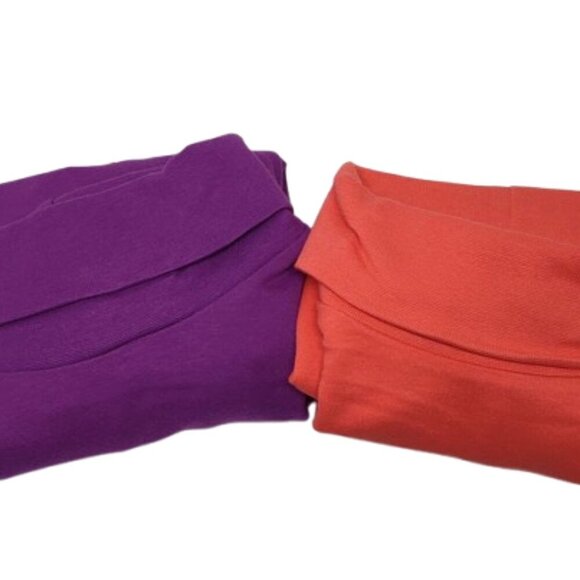 2 Christie Brooks Girls 7-8 Cotton Turtlenecks Purple and Pink NWT - Picture 7 of 11